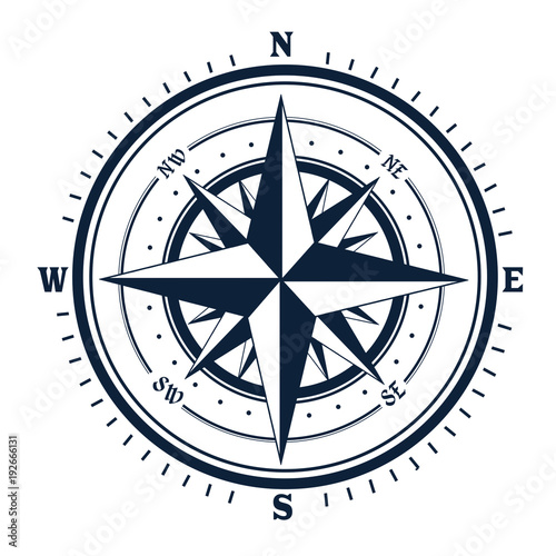 Compass icon on white background