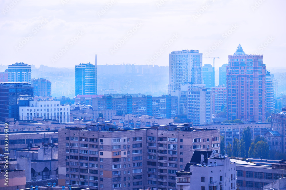 Fototapeta premium depressive urban development in blue tones