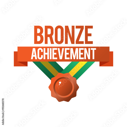 Bronze Achievement Ribbon Vector