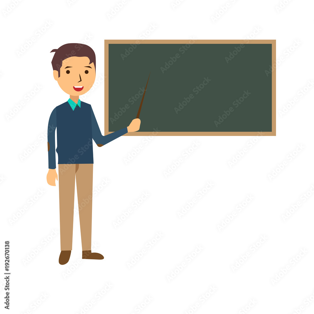 Male teacher with pointer vector illustration Male teacher with pointer vector illustration