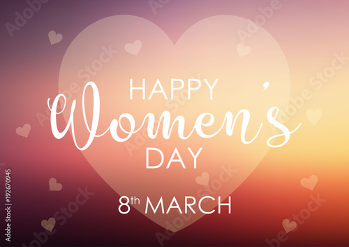 Womens day background with pastel heart design