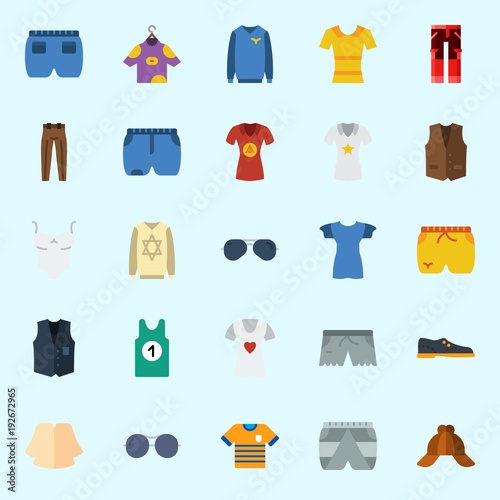 Icons about Man Clothes with shirt  trousers  vest  shoes  sweater and short