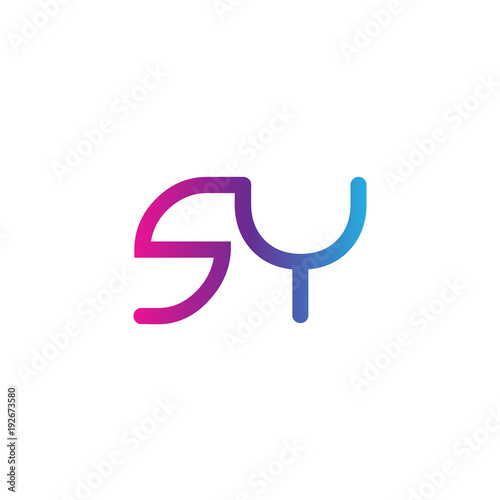 initial letter rounded logo modern, colorful gradient © liarocer