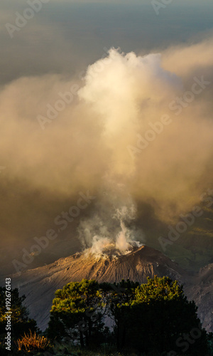 Volcano Santiaguito erupts in Guatemala. photo