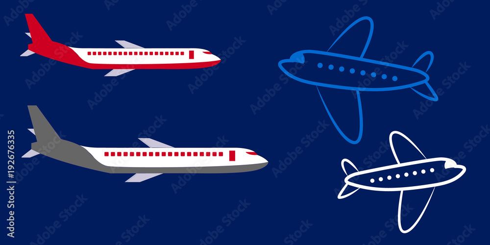 Vector airplane Icon. Isolated on a blue background Vector airplane Icon. Isolated on a blue background