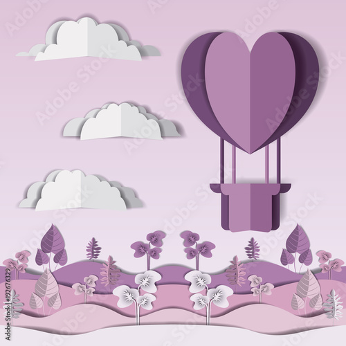 beautiful landscape with balloons air hot craft vector illustration design © grgroup