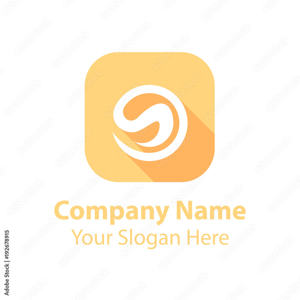 abstract logo design in square flat icon style with long shadow abstract logo design in square flat icon style with long shadow