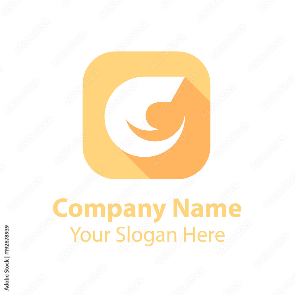 abstract logo design in square flat icon style with long shadow abstract logo design in square flat icon style with long shadow