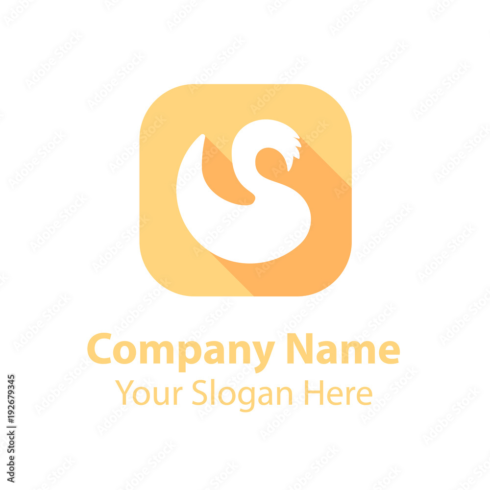 abstract logo design in square flat icon style with long shadow abstract logo design in square flat icon style with long shadow