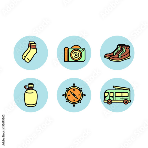traveling icon set
