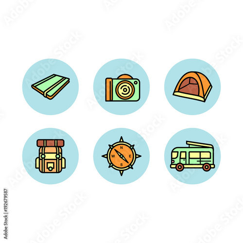 traveling icon set