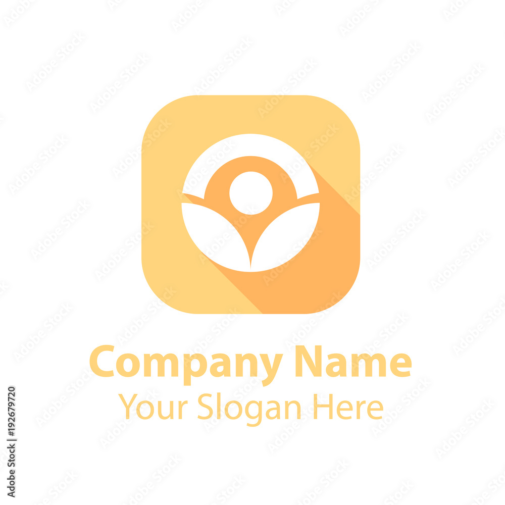 abstract logo design in square flat icon style with long shadow abstract logo design in square flat icon style with long shadow