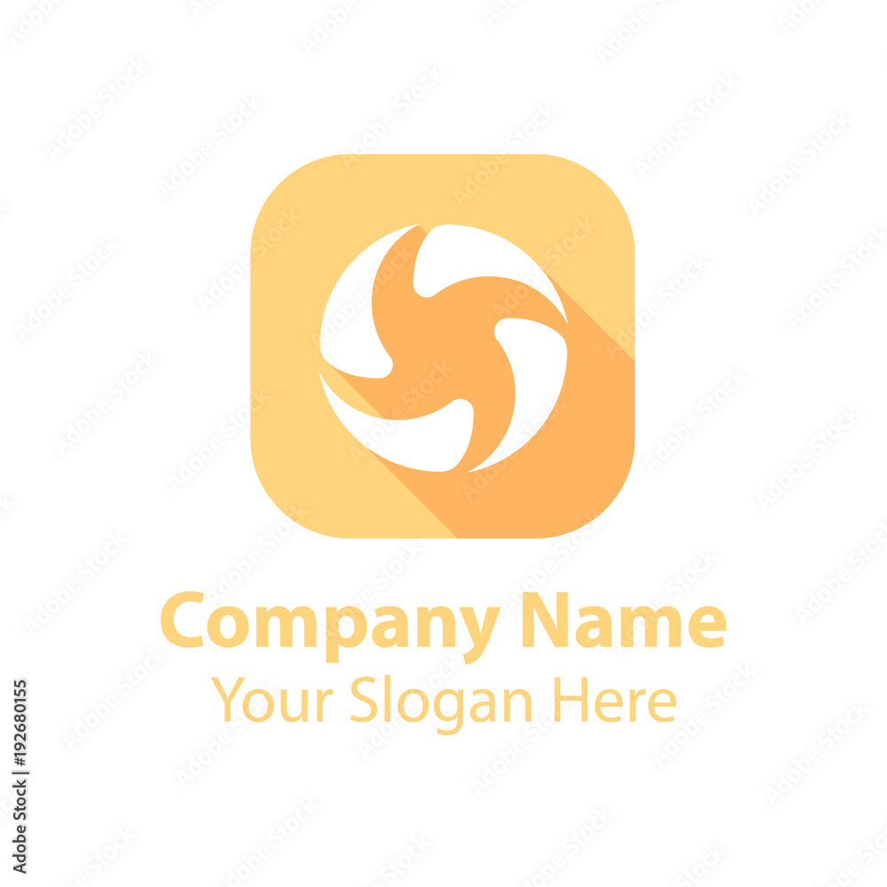 abstract logo design in square flat icon style with long shadow abstract logo design in square flat icon style with long shadow
