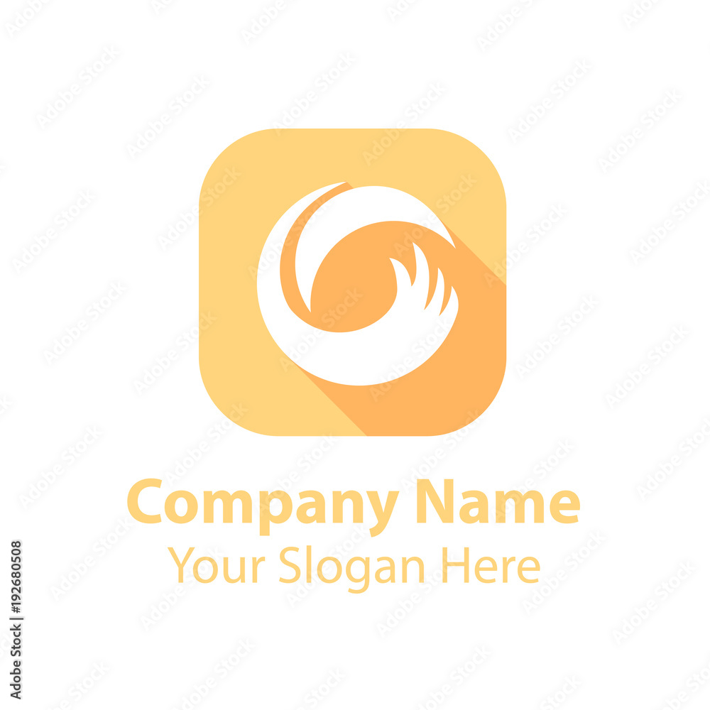 Obraz premium abstract logo design in square flat icon style with long shadow