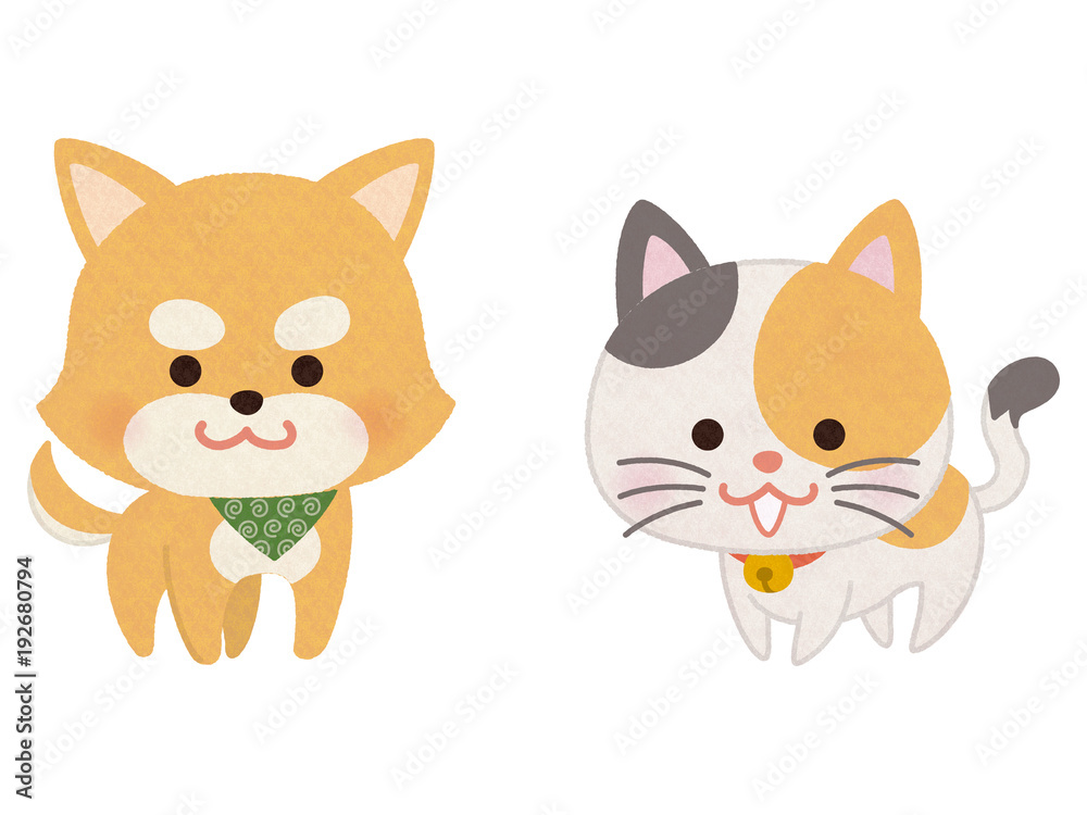 お利口なペットの犬と猫 お利口なペットの犬と猫