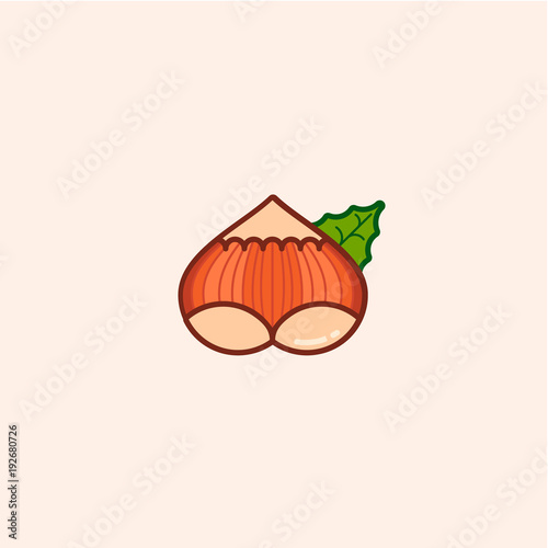 butt nut vector flat icon illustration