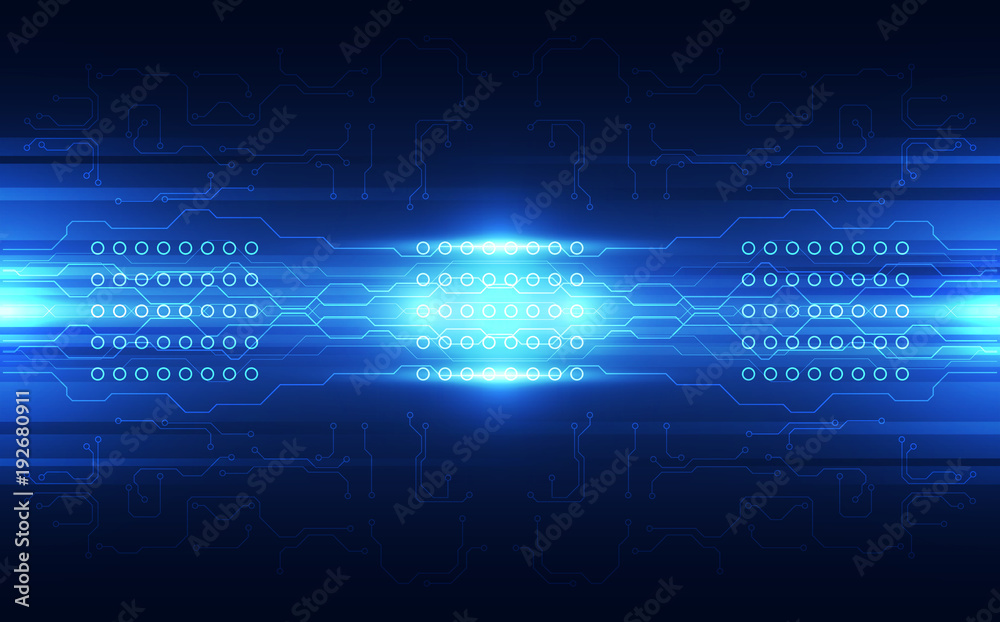 Vector Abstract futuristic circuit board, Illustration high digital technology blue color