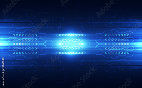 Vector Abstract futuristic circuit board, Illustration high digital technology blue color