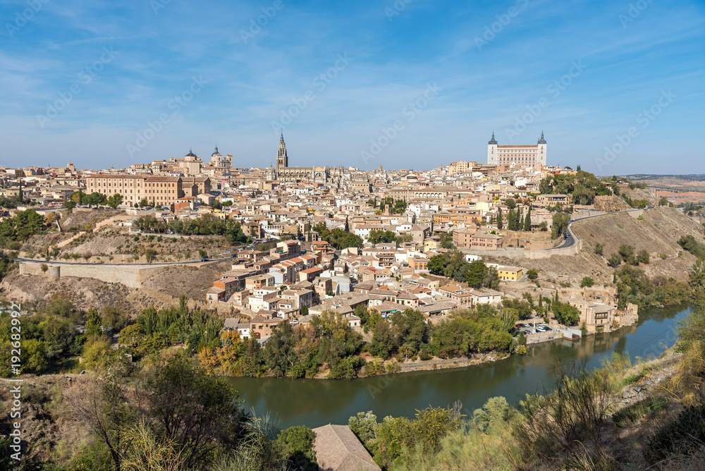 View of the old city of Toledo in Spain on a sunny day