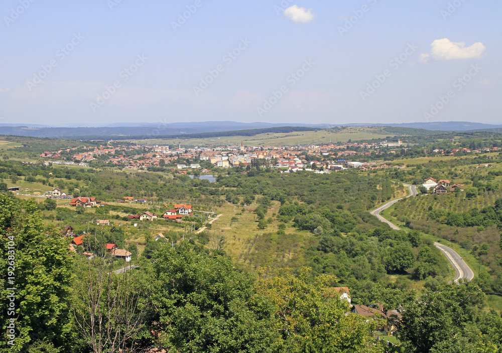 View of Cisnadie town from the hill