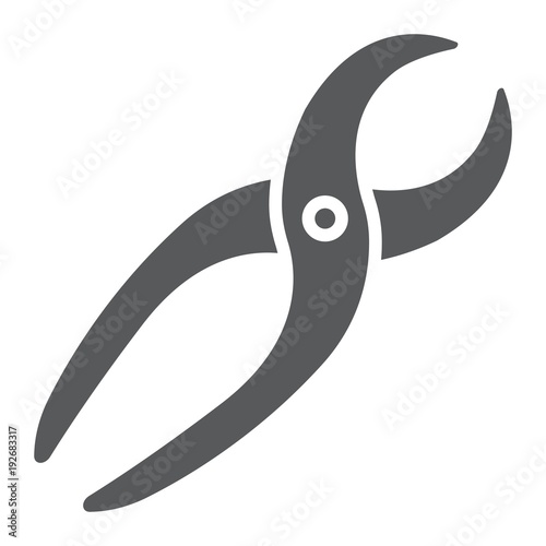 Dental pliers glyph icon, stomatology and dental, medical nippers sign vector graphics, a solid pattern on a white background, eps 10.