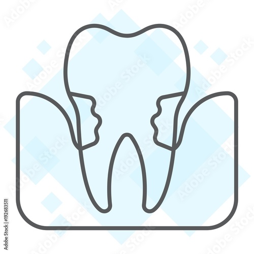 Periodontitis thin line icon, stomatology and dental, periodontal tooth sign vector graphics, a linear pattern on a white background, eps 10.