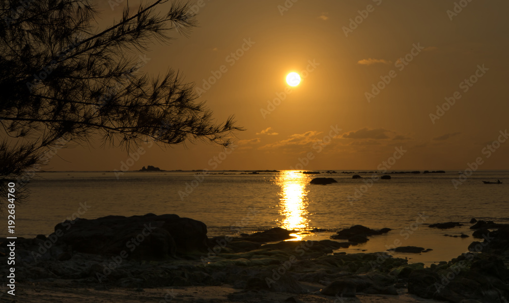 golden sunset at Kudat Beach, Sabah Malaysia. golden sunset at Kudat Beach, Sabah Malaysia.