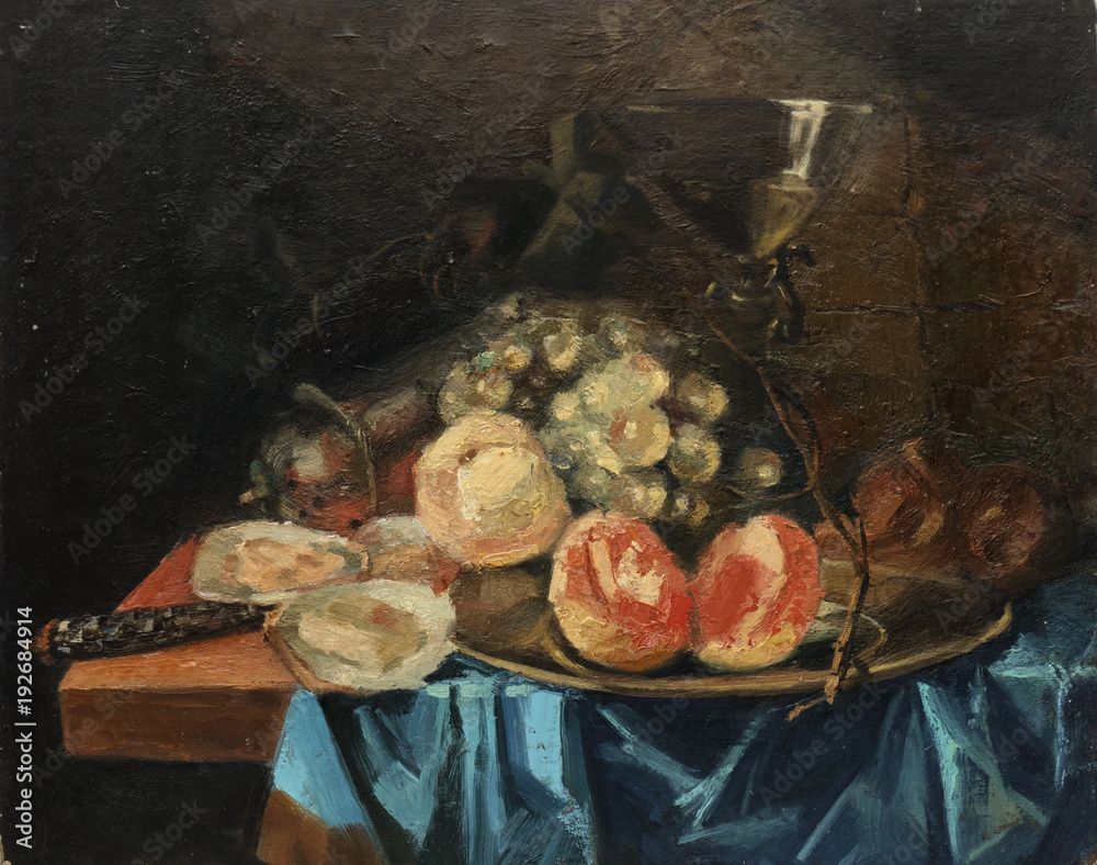 Naklejka premium oil painting, still life