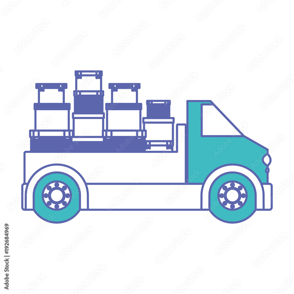 truck delivery with carton boxes service icon vector illustration design truck delivery with carton boxes service icon vector illustration design