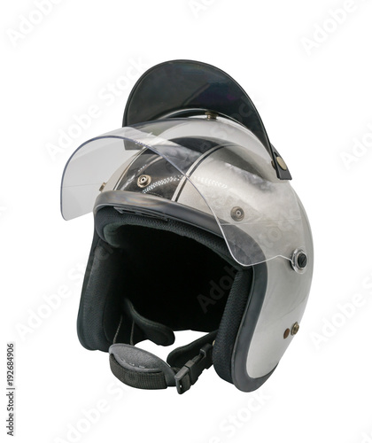 Motorcycle helmet isolated on white background with clipping path