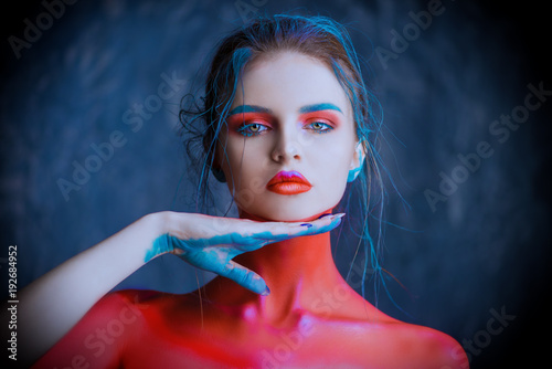woman with body painting