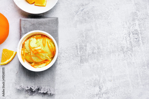 Ice cream from orange fruit