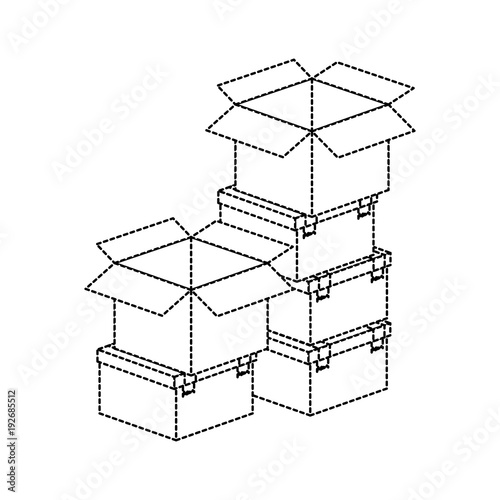 pile boxes delivery service vector illustration design