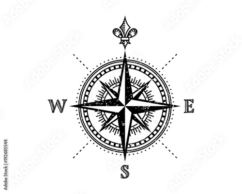 Find the Way with Classic Circle and Compass Symbol Rustic Logo Vector