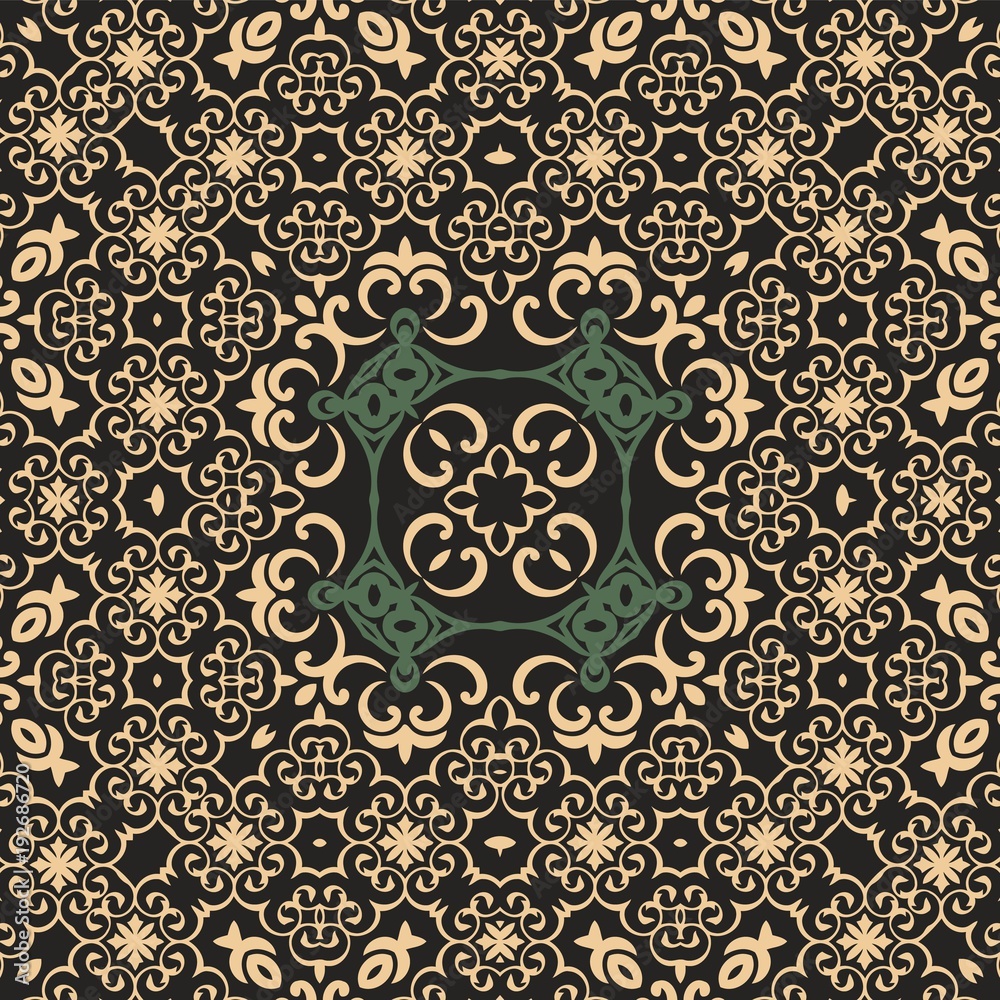 Vector vintage ornament pattern in antique rococo style decorative design