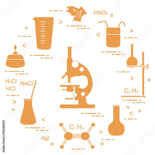 Chemistry scientific, education elements.