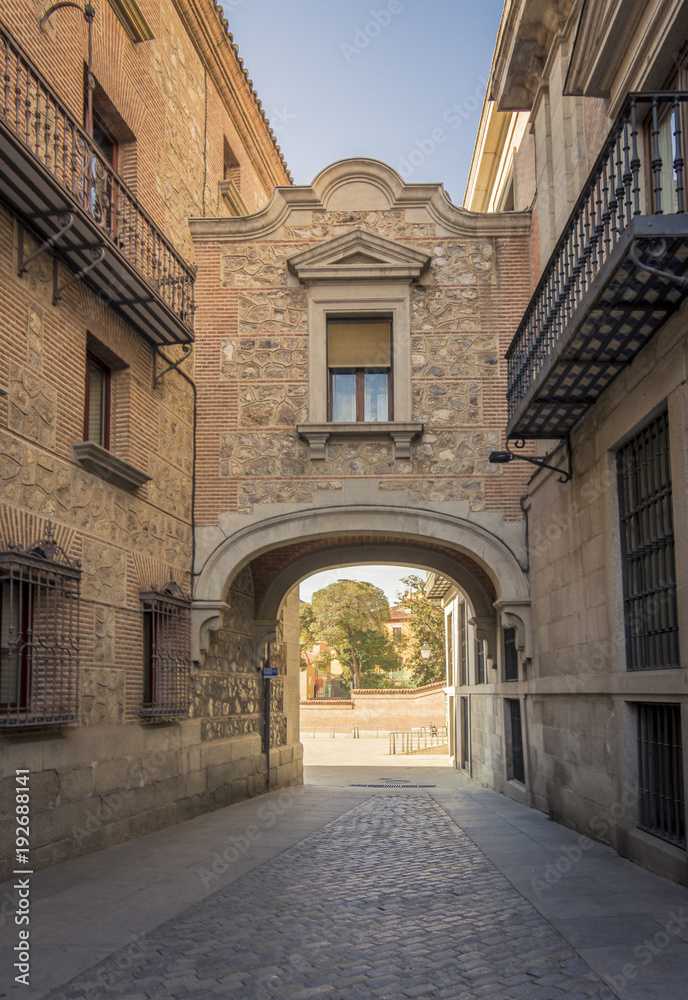 Narrow street in Madrid old city center
