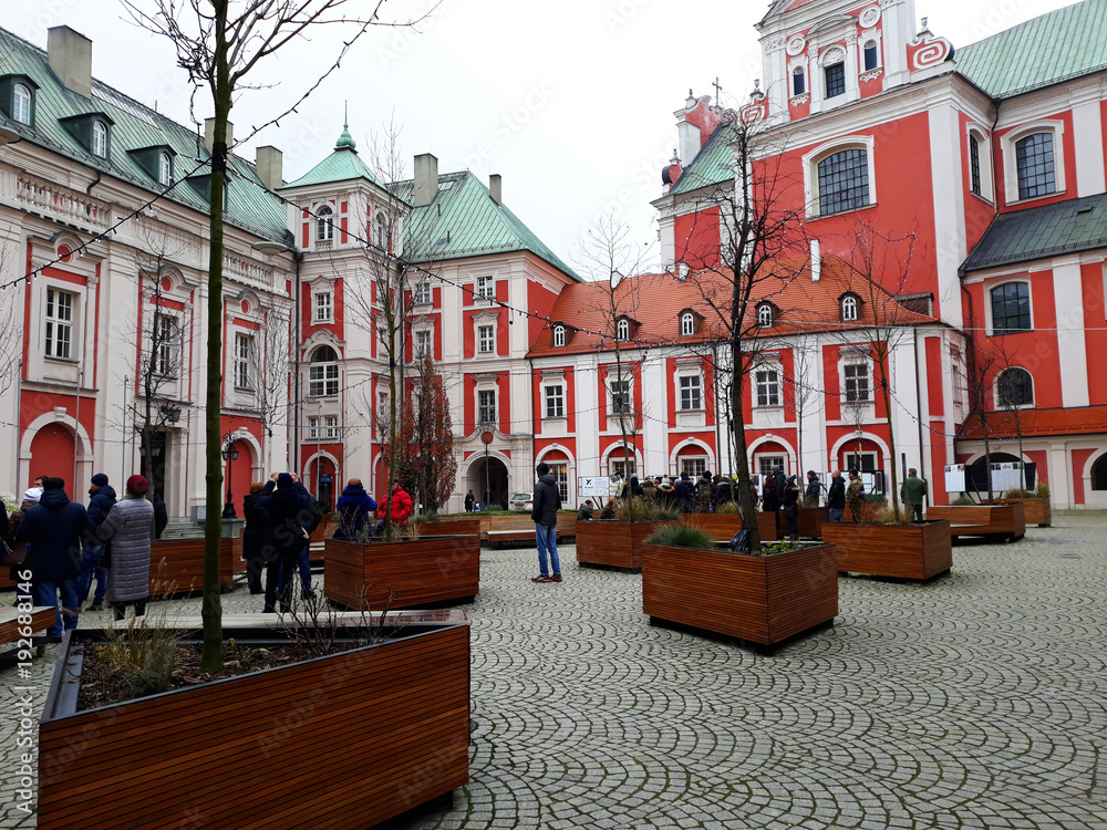 Naklejka premium Poznan, Poland - December 02, 2017: St Stanislaus (the Bishop) Church in the Old town