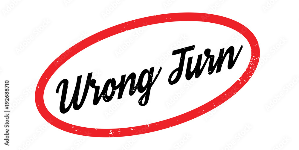 Wrong Turn rubber stamp. Grunge design with dust scratches. Effects can be easily removed for a clean, crisp look. Color is easily changed. Wrong Turn rubber stamp. Grunge design with dust scratches. Effects can be easily removed for a clean, crisp look. Color is easily changed.