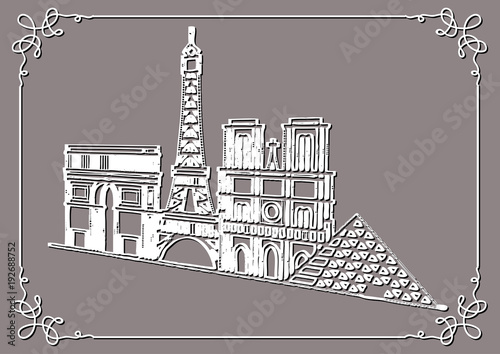 Graphic illustration with a sketch of the sight 8_3