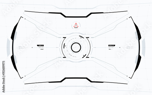 Sci-Fi Concept of Future Vector HUD Interface Scree. Virtual Reality View Display. Hologram Technology