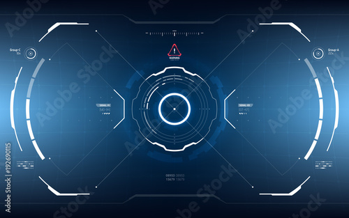 Sci-Fi Concept of Future Vector HUD Interface Scree. Virtual Reality View Display. Hologram Technology