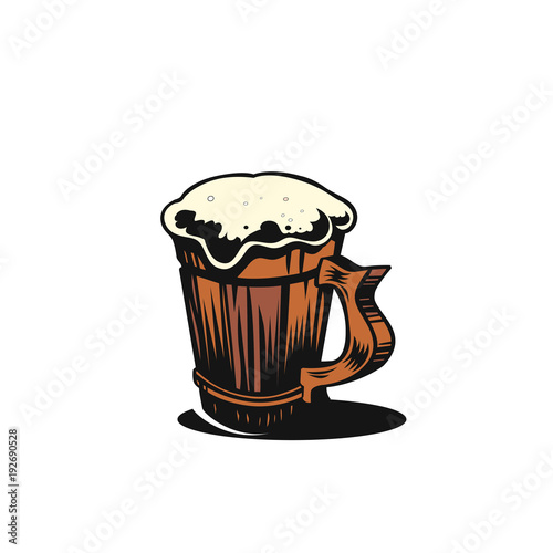 Simple beer mug vector illustration.
