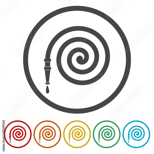 Fire station icon, Fire Service icons set, 6 Colors Included