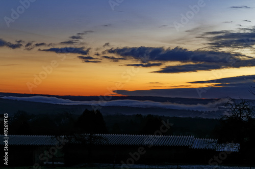 sunrise in rural landscape