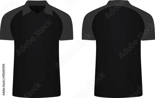 Black polo t shirt. vector illustration