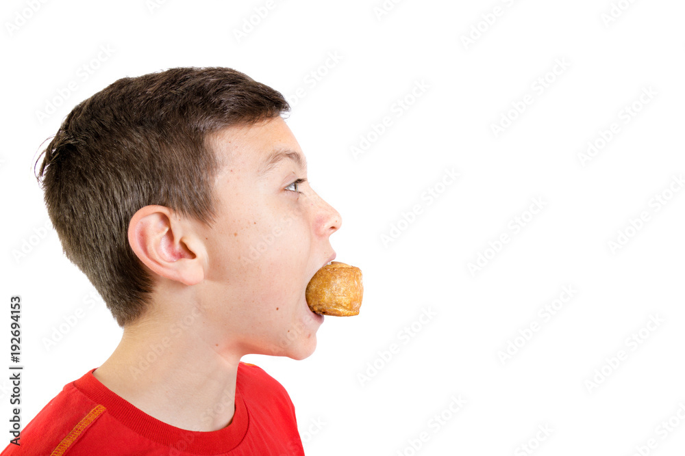 Young caucasian teenage boy with a pork pie Young caucasian teenage boy with a pork pie