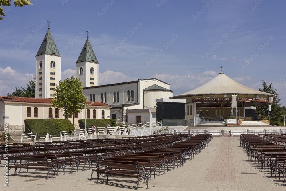 Obraz premium The holy site of Medjugorje in summer season, nobody aroound