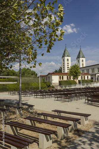 Pilgrimage site of Saint James church in Medjogorje, nobody around photo