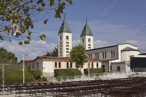 Pilgrimage site of Saint James church in Medjogorje, nobody around photo